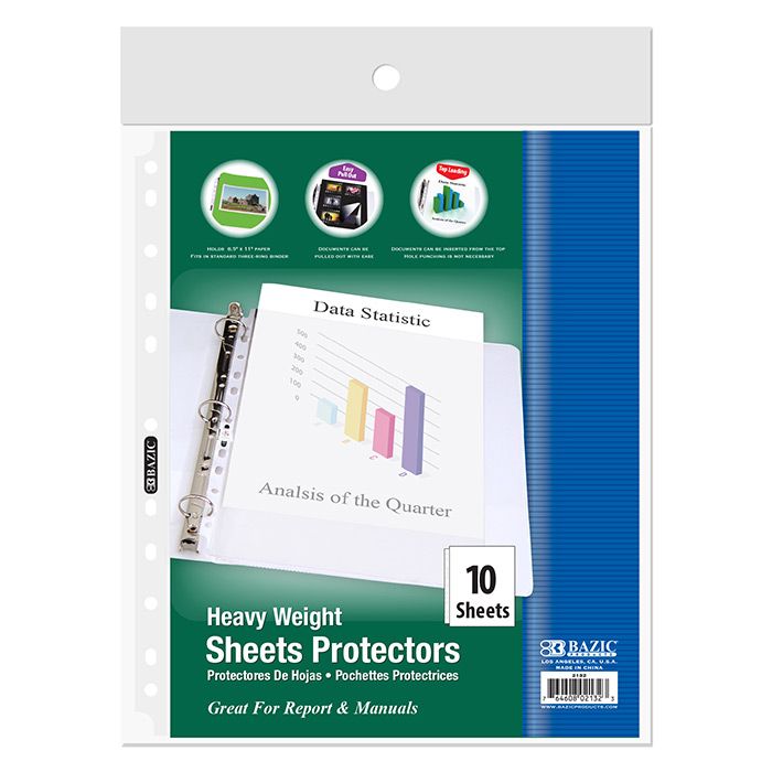 24 pieces Heavy Weight Top Loading Sheet Protectors (10/pack) - Clipboards and Binders