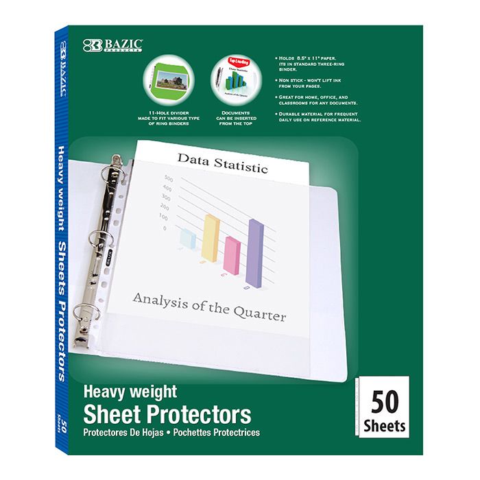 10 Wholesale Heavy Weight Top Loading Sheet Protectors (50/box)
