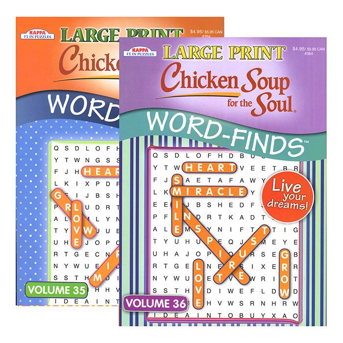 48 pieces of Kappa Large Print Chicken Soup For The Soul Word Finds Puzzle Book