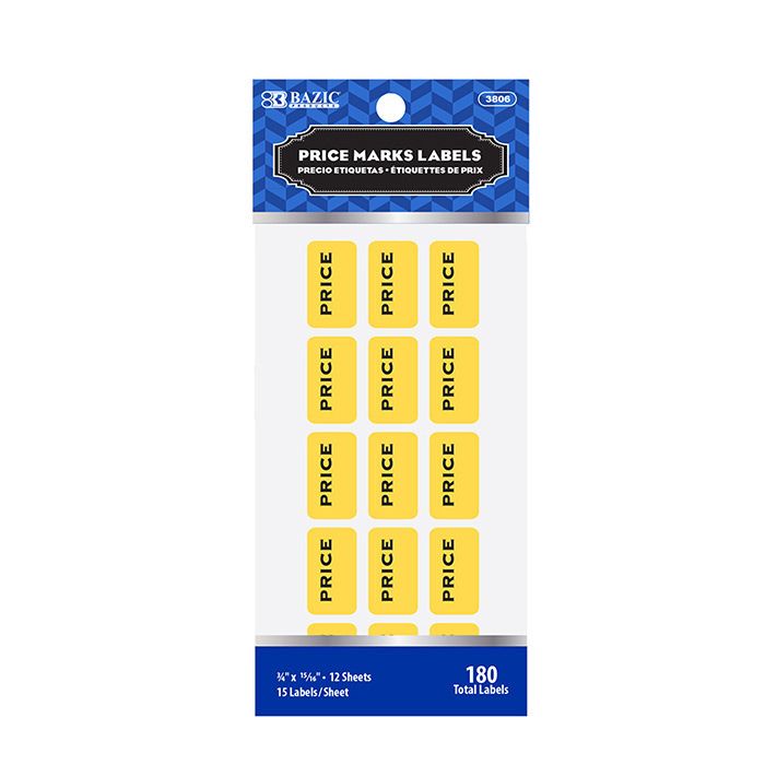 24 Wholesale Yellow Price Mark Label (180/pack) - at ...