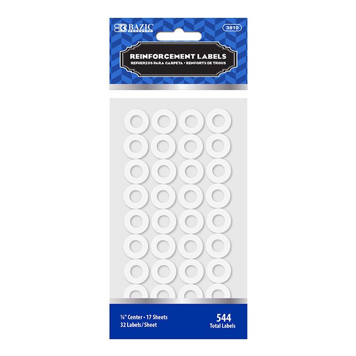 24 pieces of White Round Reinforcement Label (544/pack)