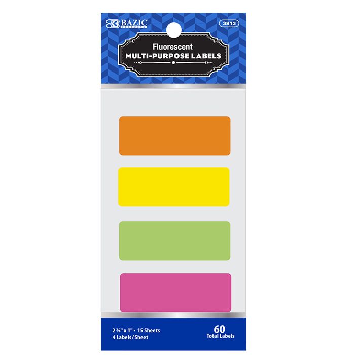 24 pieces of 2 3/4" X 1" Fluorescent Multipurpose Label (60/pack)