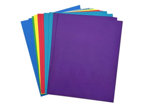 144 Wholesale 2 Pocket Paper Portfolio In Assorted Colors