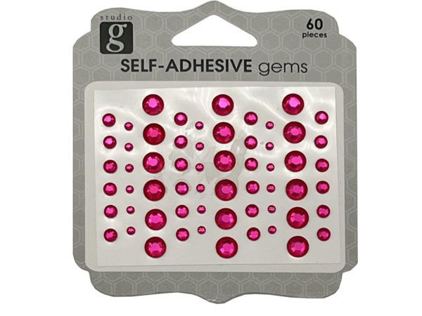 144 pieces of Pink Decorative Adhesive Gems