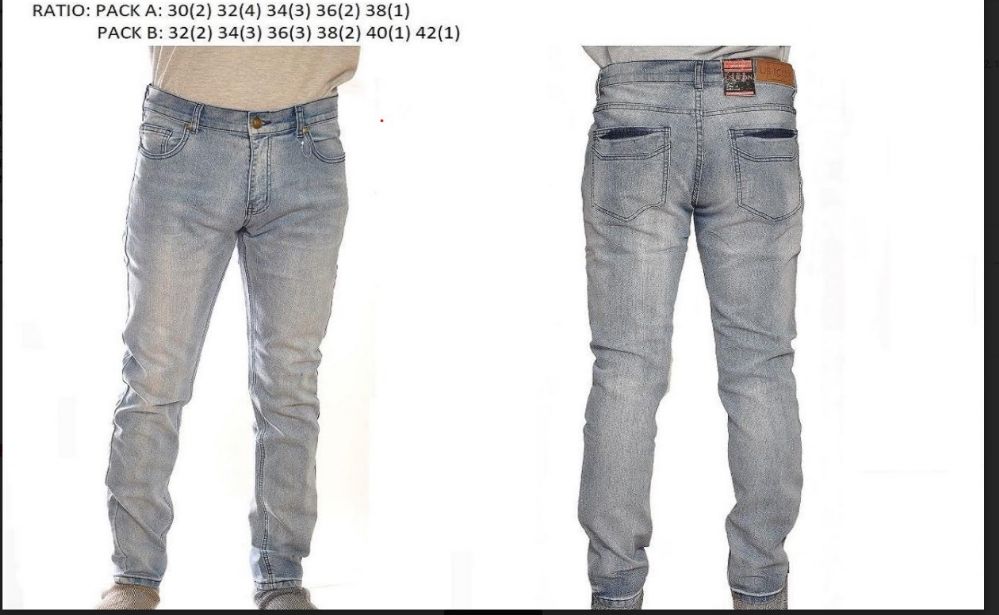 12 Pieces of Men's Fashion Stretched Denim Jeans