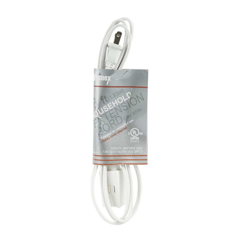 50 Pieces of Extension Cord 6 Inch White