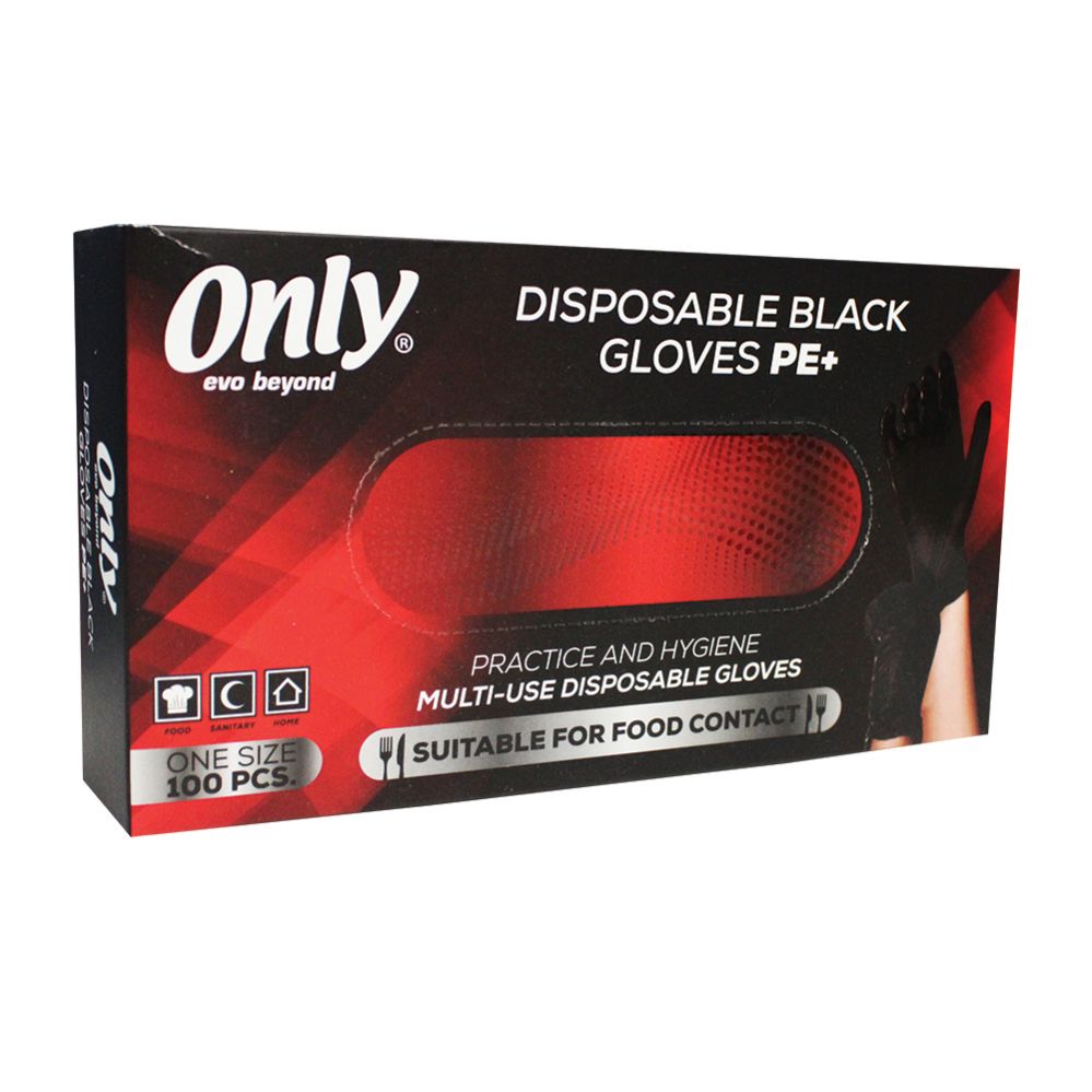 20 Pieces of Only Disposable Black Gloves pe