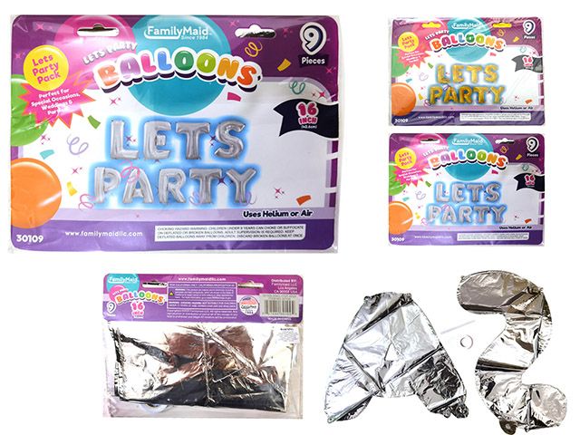 144 Wholesale Lets Party Letter Balloons