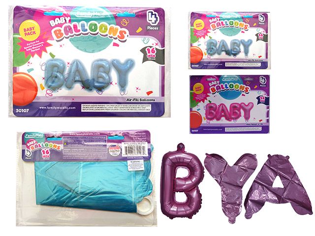144 Pieces Baby Letter Balloons - Balloons & Balloon Holder