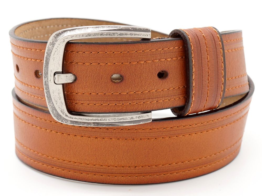 24 Pieces of Leather Belts For Men Color Tan