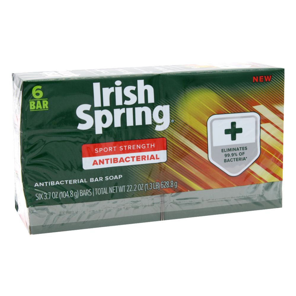 18 Pieces of Irish Spring Bar Soap 3.75z 6 Pack Sport Strength