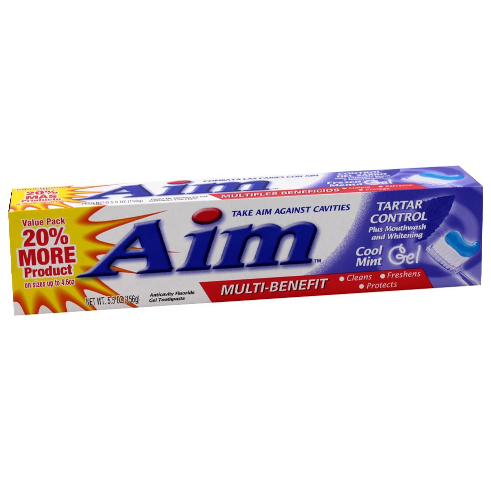 24 Wholesale Aim Toothpaste 5.5 Oz Tartar Control Cool Mint -64