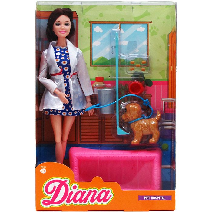 12 Wholesale 11.5" Diana Doll W/ Pets & Accessories