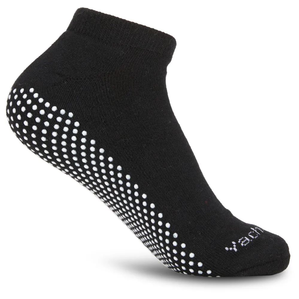 Bulk Non-Skid Slipper Socks with Gripper Bottom - Unisex, Black - 12 Pairs,  Assorted , Case Pack