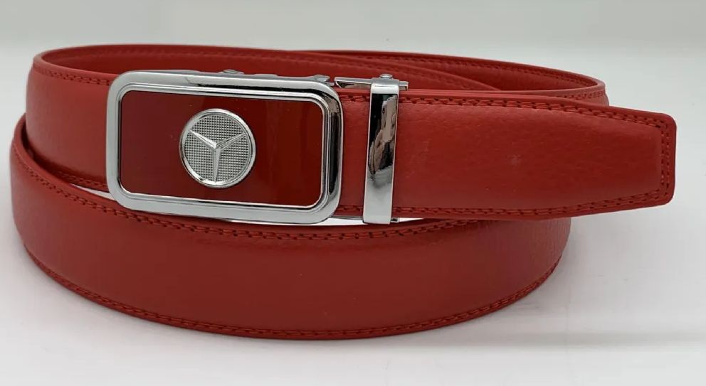 24 Wholesale Leather Belts Color Silver Red