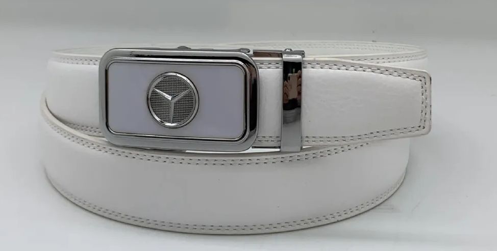 24 Pieces Leather Belts Color Silver White - Mens Belts