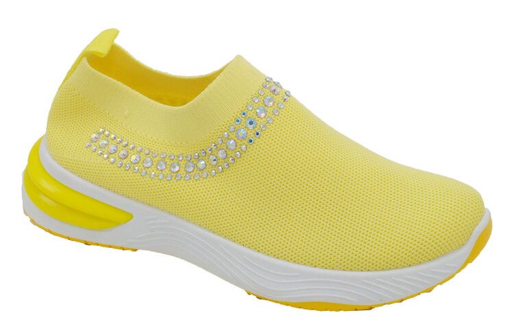 12 Wholesale Women Sneakers Yellow Size 6 - 10 Assorted