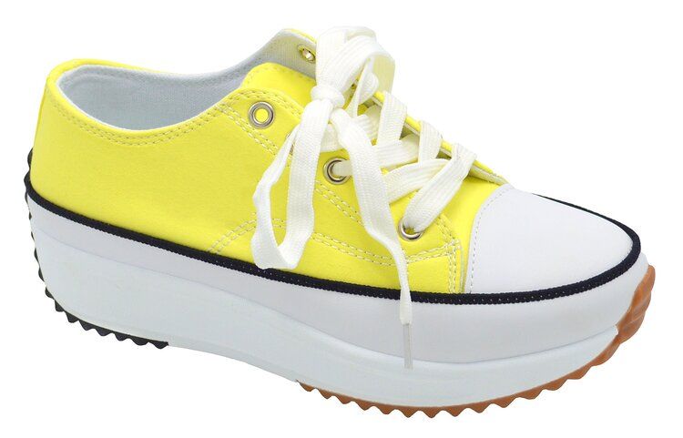 12 pairs of Women Sneakers Yellow Size 5 - 10 Assorted