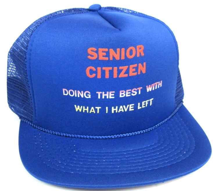 24 Pieces of Adult Mesh Back Printed Hat, "senior Citizen Doing The Best With What I Have Left", Assorted Colors