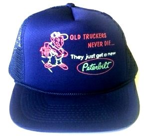24 Pieces of Adult Mesh Back Printed Hat, "old Truckers Never Die...they Just Get A New Peterbilt", Assorted Colors