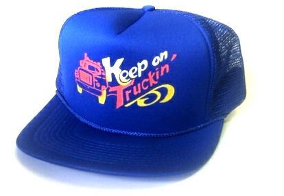 24 Wholesale Adult Mesh Back Printed Hat, "keep On Truckin'", Assorted Colors