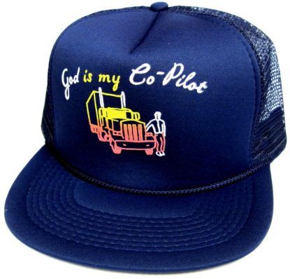 24 Wholesale Adult Mesh Back Printed Hat, "god Is My CO-Pilot", Assorted Colors