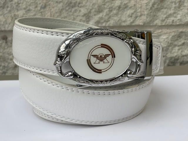24 Pieces of Leather Belts Color White
