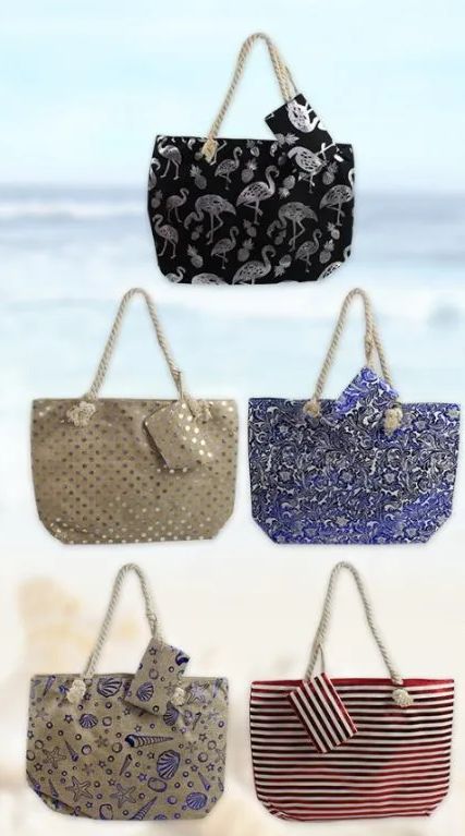 12 Pieces of Beach Bag Assorted Colors