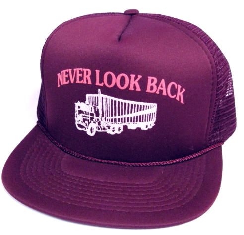 24 Wholesale Hats Unisex Adult Mesh Back Printed Hat, "never Look Back", Assorted Colors