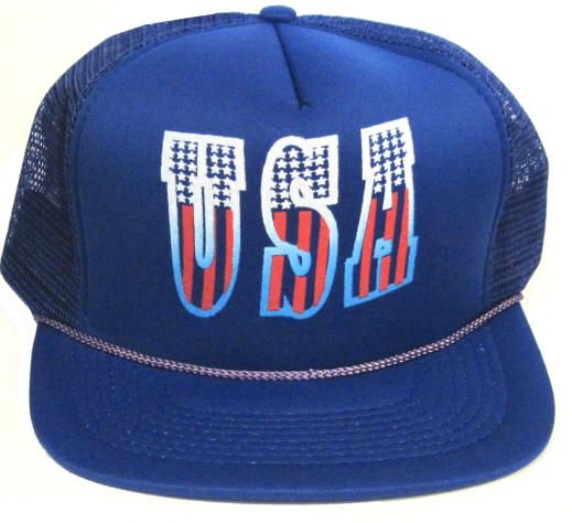 24 Wholesale Hats Unisex Adult Mesh Back Printed Hat, "usa", Assorted Colors