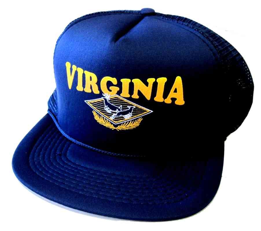 36 Wholesale Hats Unisex Printed Mesh Cap, "virginia"(2 Deer), Assorted Color Caps