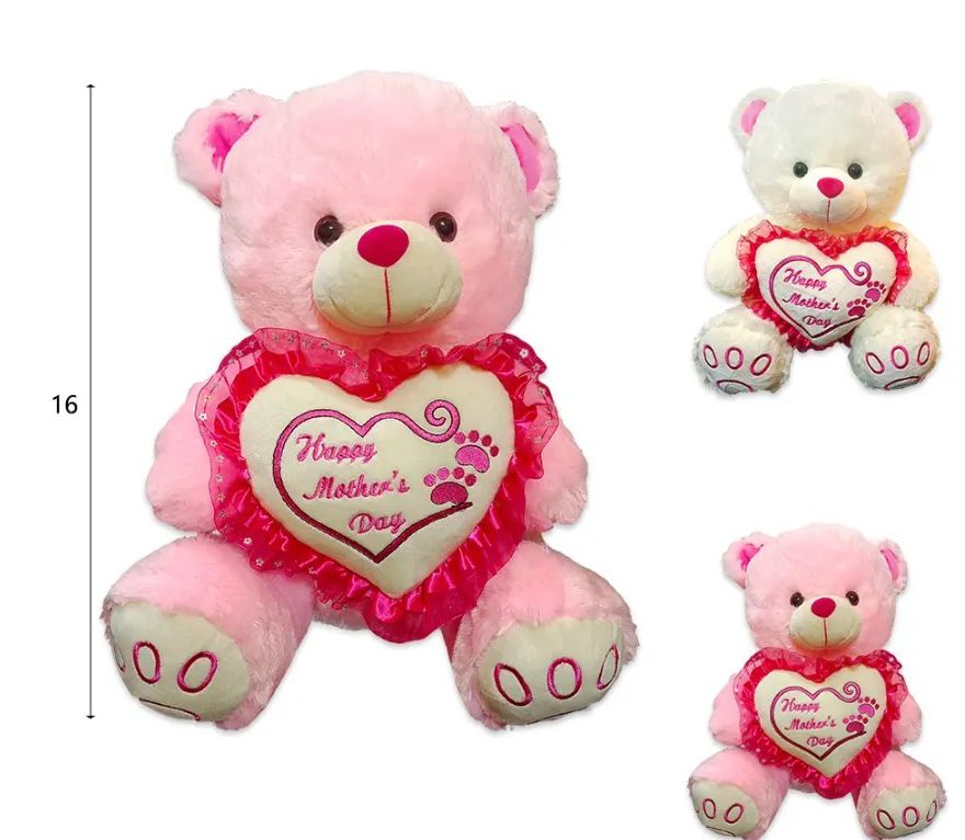 12 Pieces of White And Pink Happy Mother's Day Bear