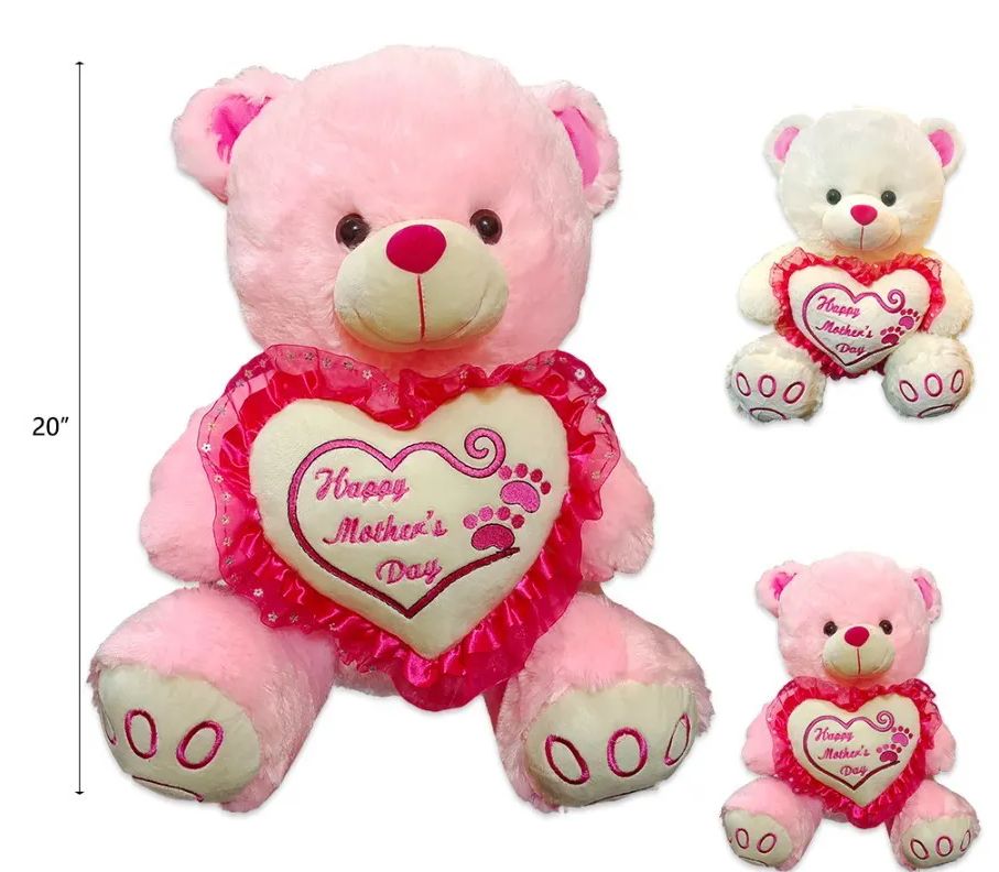 12 Pieces of White And Pink Happy Mother's Day Bear