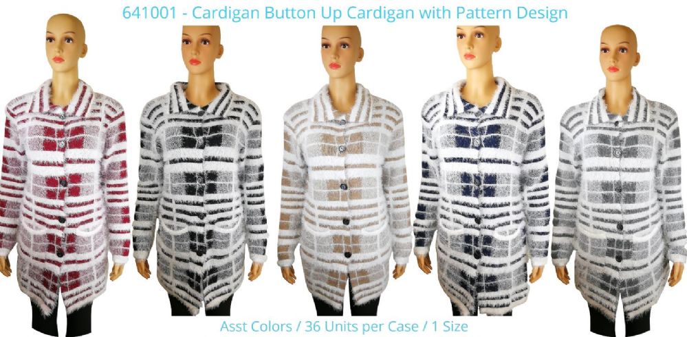 36 Wholesale Womens Cardigan Button Sweaters Assorted Color -- Size Assorted