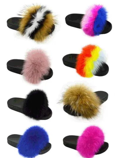 18 Wholesale Girls Faux Fur Fuzzy Comfy Soft Plush Open Toe Indoor Outdoor Spa Bedroom Slipper In Assorted Color