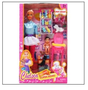 12 Wholesale 11.5" Chelsea Doll W/ Pets & Accss