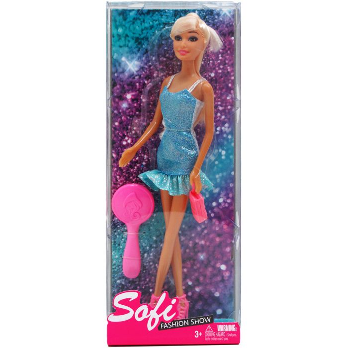 12 Wholesale 11.5" Bendable Sofi Doll W/ Access In Window, 3 Assorted
