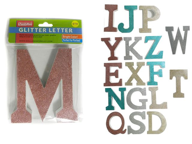 72 Pieces of Wooden Decorative Glitter Letter