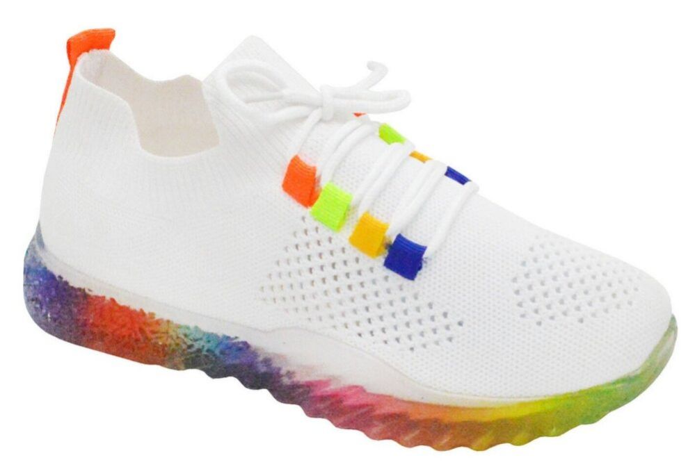 18 Pairs of Girls Casual Stylish Jogger Mesh Non Slip Lightweight Sneakers For Toddler Girls In White