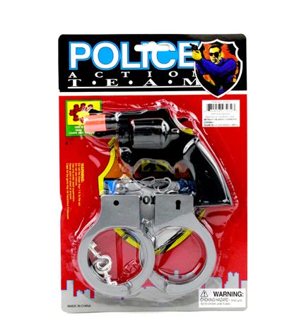 96 Wholesale Cap Gun With Handcuffs On Blister Card