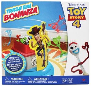 4 Pieces of Disney Pixar Toy Story 4 Trash Bin Bonanza Game Woody And Forky