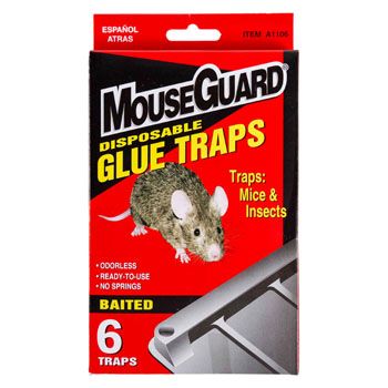 12 pieces of Mouse Glue Traps 6pk Mousegard Boxed/peggable Bilingual