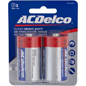 48 pieces of Batteries D 2pk Heavy Duty Ac Delco On Blister Card