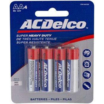 48 pieces of Batteries Aa 4pk Heavy Duty Ac Delco On Blister Card