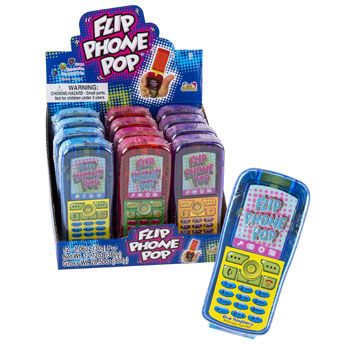 144 pieces Lollipop Flip Phone Pop 3 Asst12ct Counter Display - Food & Beverage