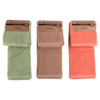 Solid Color Hand Towels Set, With 1 Bath Towels & 2 Hand Towels