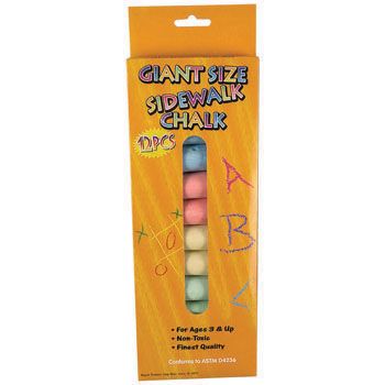 48 Pieces of Chalk Sidewalk Jumbo 12ct 6asst Colors In Printed Window Boxlogo4inch Each