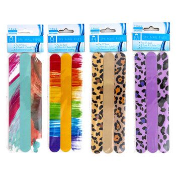 48 pieces of Nail File 3pk 2print/1solid Clr
