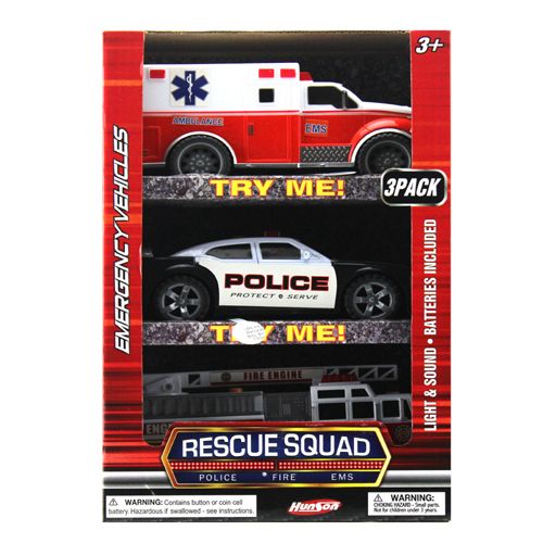 4 Wholesale 3 Pack Emergency Vehicles Light And Sound Battery Included