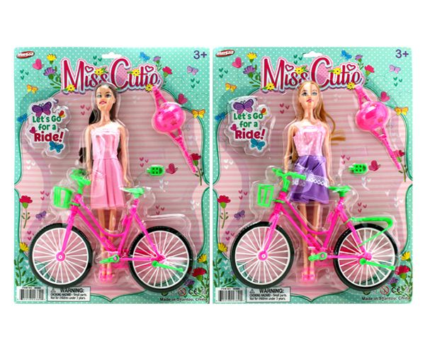 12 Wholesale Girl With Bike On Card